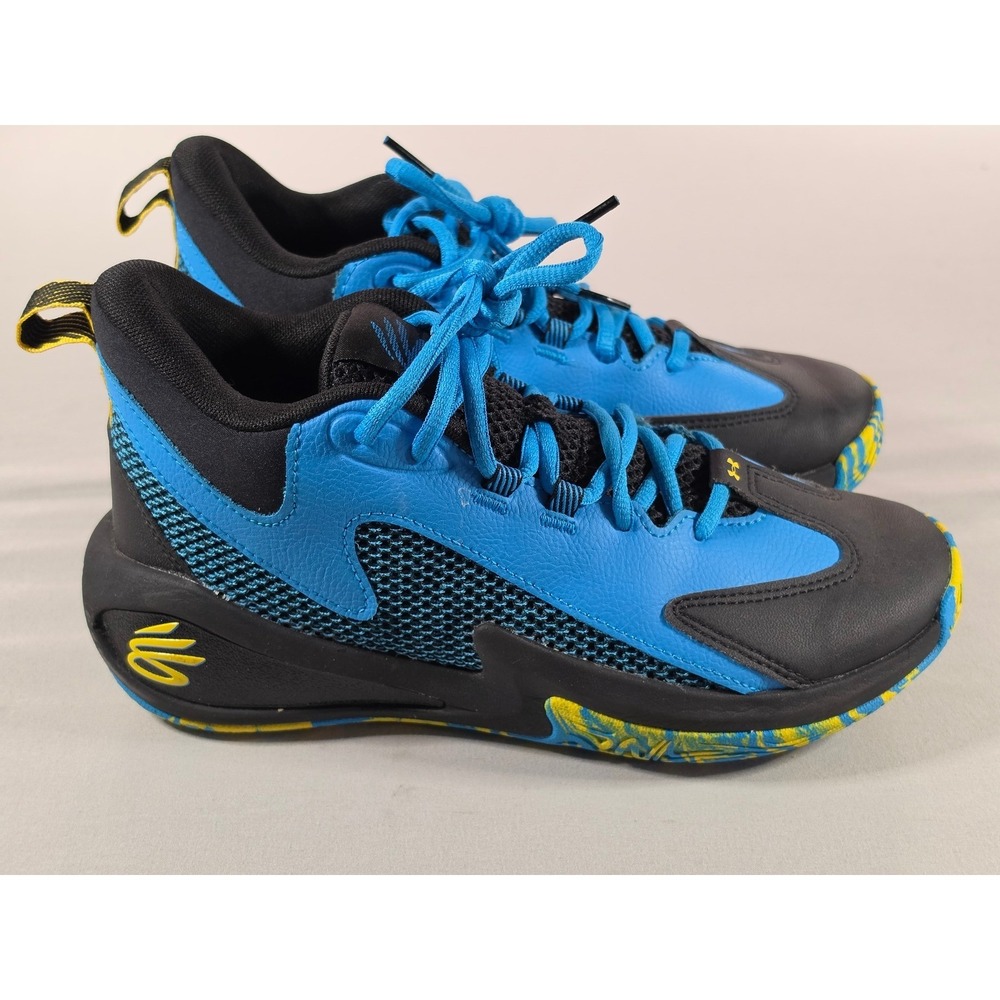 Under Armour Curry 3Z7 Basketball Shoes Blue Black Yellow 6000751-001 6.5Y